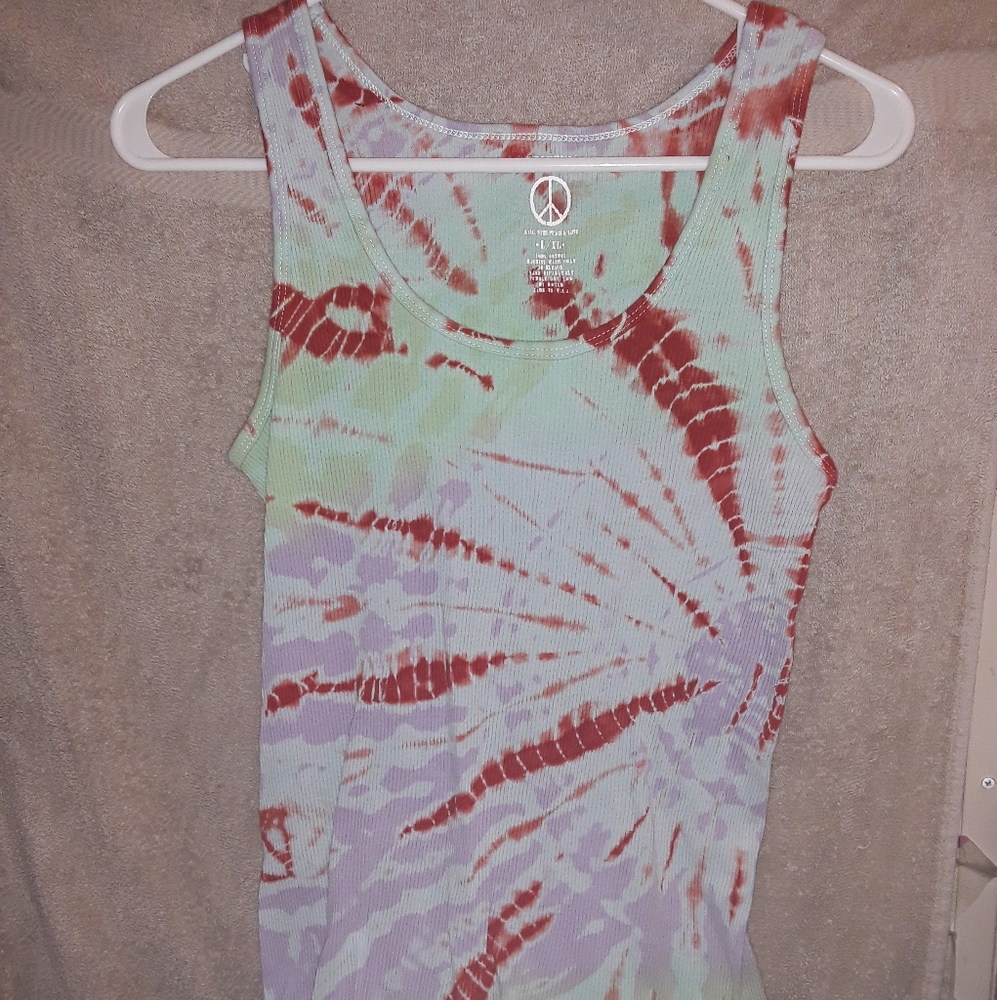 Lucky Brand Women's L XL Tye Die Tank Top